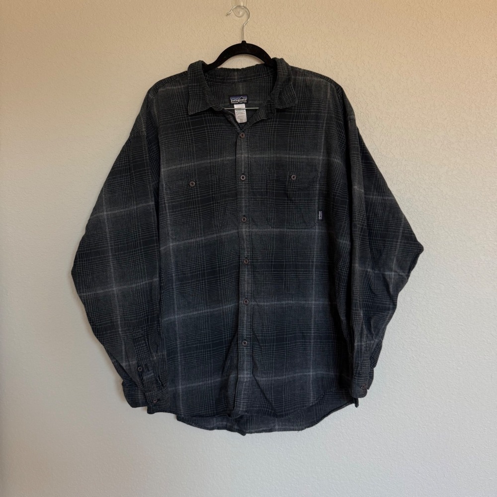 Patagonia Mens XXL Organic Cotton Long Sleeve Grid Plaid Button Down Shirt Gorp